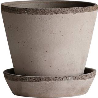 Bergs Potter Julie Krukke Med Underkop Ø25 Cm - Havekrukker & Plantekasser Terrakotta Grå - JG25S