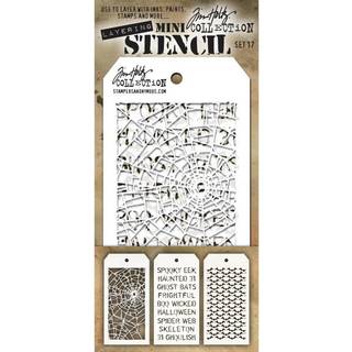 Stampere Anonym MTS017 Tim Holtz Mini Layered Stencil 3/PKG-Set #17