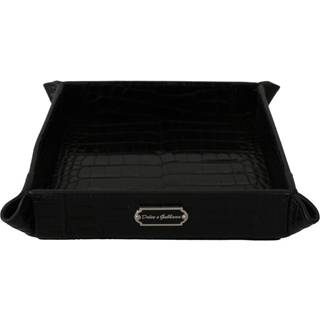 Dolce & Gabbana Elegant Black Exotic Skin Entry Tray