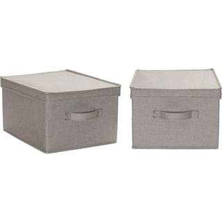 Husholdnings essentials store stofopbevaringsbakker 2 pakke grå