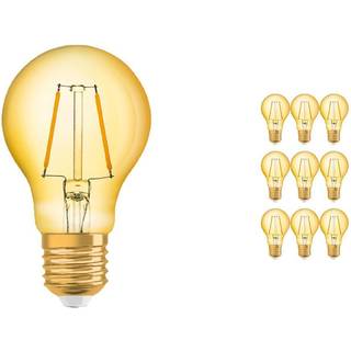 Fordelspakke 10x Osram Vintage 1906 LED E27 Pære filament guld 2.5W 220lm - 824 ekstra varm hvid | erstatter 25W