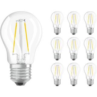 Fordelspakke 10x Ledvance Classic LED E27 Kugle Filament Klar 2.5W 250lm - 827 Ekstra Varm Hvid | Erstatter 25W