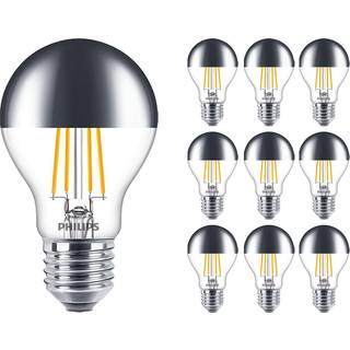 Fordelspakke 10x Philips Classic LED Pære E27 Pære mirror 7.2W 650lm 650lm - 827 ekstra varm hvid | dæmpbar - erstatter 60W