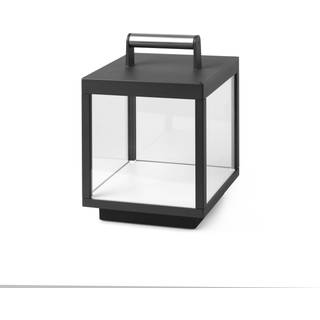 LED-bordlampe Kerala, mørkegrå, aluminium, højde 26,8 cm