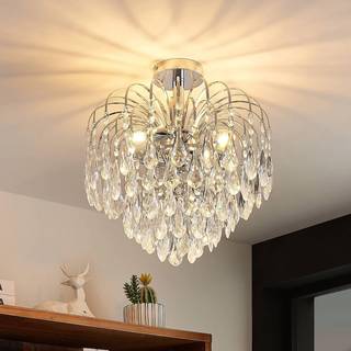 Lindby loftlampe Silino, grå, metal, Ø 40cm, E14