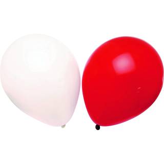 Balloner 23 cm 12 stk. rød/hvid
