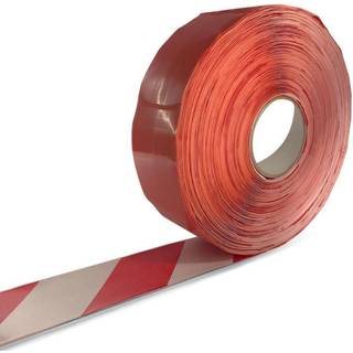 DENFOIL Line Marking tape - Rød/hvid - 100 mm x 30 m