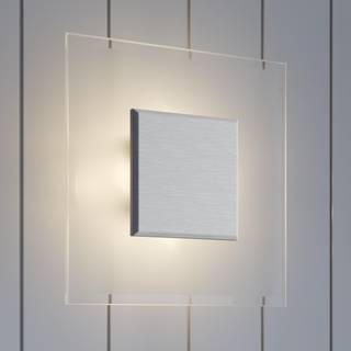 Quitani LED-væglampe Lole, glas, mat aluminium, 25 x 25 cm