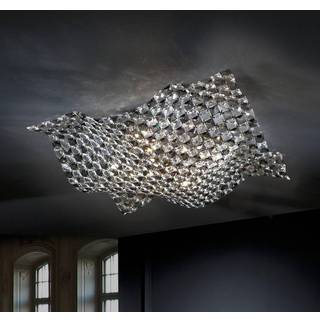 Saten loftlampe i krystal 56 cm