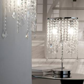Bordlampe Laila med krystalophæng, 2 lyskilder