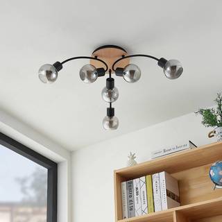 Lindby - Eridia 6 Round Loftlampe Black/Wood