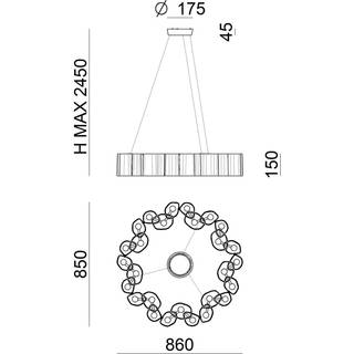 Stilnovo Honey Pendel 86 Cm Phase-cut - Pendler Aluminium Hvid - 8684