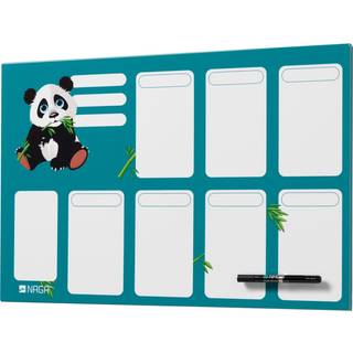 Naga magnetisk ugetavle til børn i stål 40x60cm med panda motiv