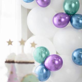 50 stk. Chrome balloner lilla 5" - Skinnende spejleffekt til bryllup og konfirmation
