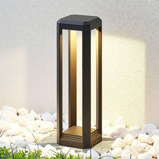 Lucande LED-sokkellampe Fery, antracit, metal, 50 cm, IP65