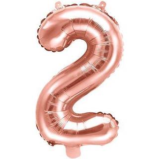 1 stk. Folieballon tal 2 rose guld 35 cm - Perfekt til festlig dekoration