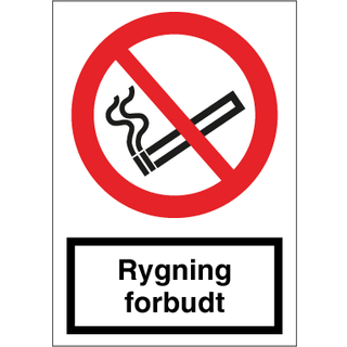 Rygning forbudt - Refleks Alu. - 297 x 210 mm