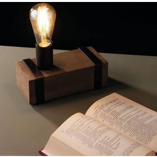 Texas bordlampe, antik træ, 1 lyskilde