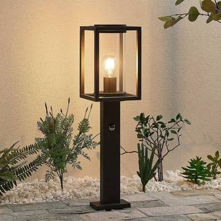 Lucande vejlampe Ferda, 60 cm, sensor, antracit, IP44
