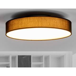 Lindby LED-loftlampe Saira, Ø 40 cm, sort, tekstil