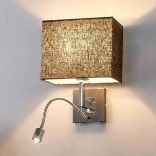 Lucande væglampe Rebekka, 31 cm, sort, LED-læsearm