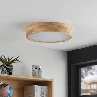 Lindby loftlampe Tanju, Ø 40 cm, 3 lyskilder, egetræ, E27