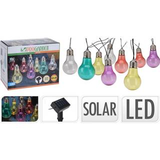 Solar Lyskæde m/10 LED pærer, Multifarvet