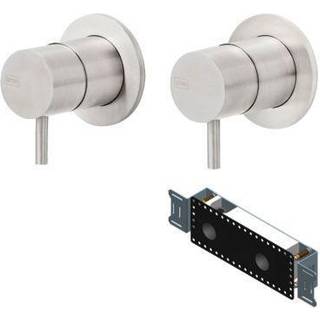 QTOO d line CIRCLE Termostat indbygning temperatur & omskifter. Inkl lækagesikring.Husk 2 greb (QA2200X&QA2300X)