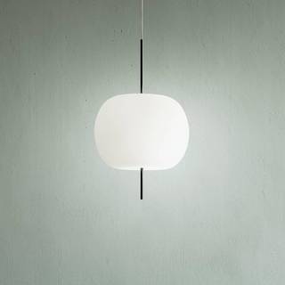 kdln Kushi hængelampe, sort/hvid, Ø 16 cm, glas