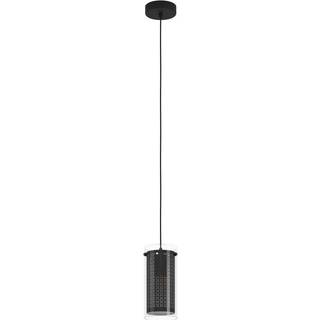 Outlet: EGLO PINTO TEXTIL Pendel Lampe E27 i Sort/Glas
