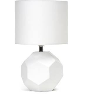 PLATINET Bordlampe Keramisk Kubik Form H 33cm - Hvid