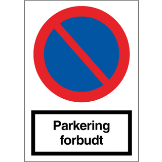 Parkering forbudt skilt