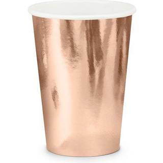 6 stk Papbæger rose guld 22cl