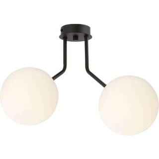 Loftlampe Nova, sort/opal, 2 lyskilder