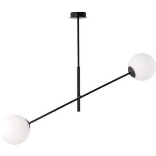 Loftlampe Linear, sort/opal, 2 lyskilder