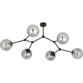 Loftlampe Space, sort/grafit, 6 lyskilder