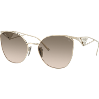 Prada Kvinde PR 50ZS ZVN3D0 Solbriller Metal Guld Brun Geometrisk Normal Skygge