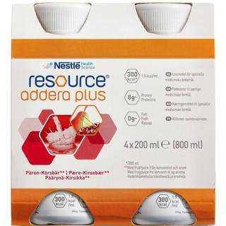 Resource Addera Plus Pære/Kirsebær 4 x 200 ml