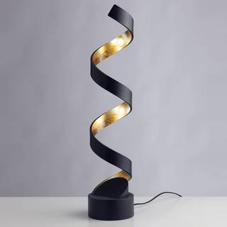 Helix LED-bordlampe, højde 66 cm, sort, guld