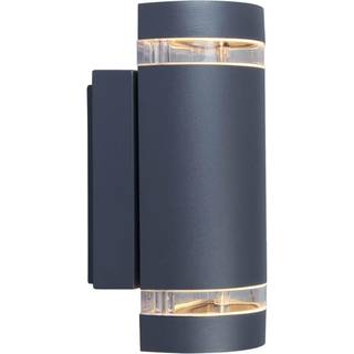 LUTEC FOCUS rund udendørs væglampe, 1 lyskilde, up/down, H23,5 cm, GU10, IP44, mørk grå