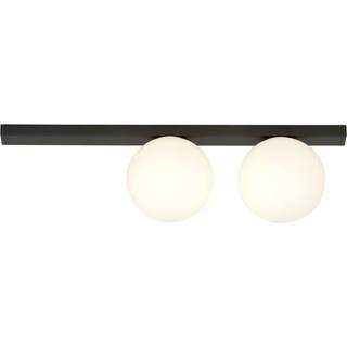 Loftlampe Fit, sort/opal, 2 lyskilder