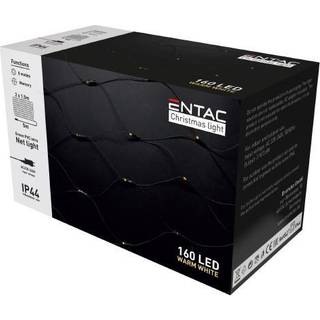 2 x 1,5 m. varm hvid LED julelyskædenet - 160 LED, memory funktion, IP44 udendørs, 230V