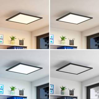 Lindby LED-panel Nelios, 40 x 40 cm, CCT, sort, metal