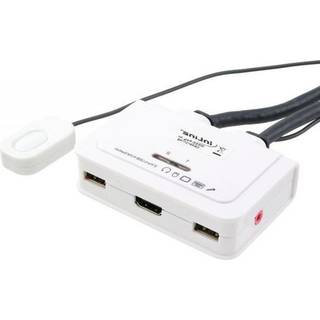 Kabel KVM Switch - 2 vejs - HDMI - USB med lyd