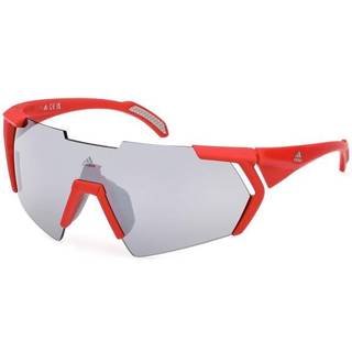 Adidas Sport Mand SP0064 CMPT AERO 66C Solbriller Plast Rød Røg Maske Normal Spejl