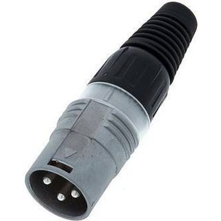 Hicon HI-X3CM XLR-stik Stik, lige Poltal: 3 Sølv, Sort