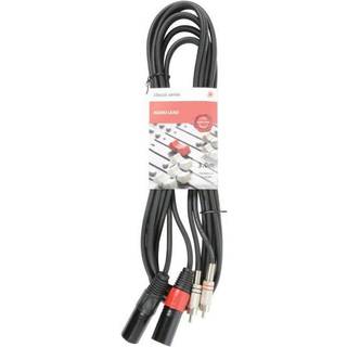 High quality 2 x Phono til 2 x XLR han kabel - 3 m