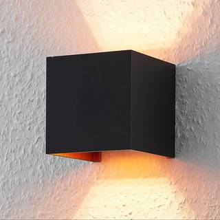Arcchio væglampe Zuzana, kantet, sort-guld, G9, 10 cm