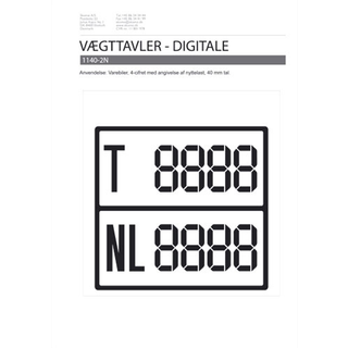 Digital vægttavler m/nytte last sort