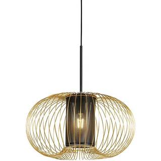 Design hængende lampe guld med sort 50 cm - Marnie
